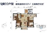 碧桂园西江华府_3室2厅2卫 建面107平米