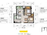 财信新界_2室2厅1卫 建面64平米