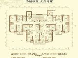 恒大翡翠华庭_2室2厅1卫 建面87平米