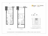 济南华润中心_A户型 建面38平米