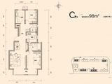 金地都会风华_3室2厅2卫 建面98平米