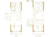雅居乐世光创建·赢家_66m²3+2房2厅2卫 建面66平米